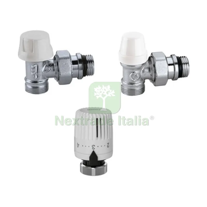 KIT VALVOLA + DETENTORE + COMANDO TERMOSTATICO 3/8" a squadra — Rubinetti e valvole — rif. FERX.DIA323-K1222-302