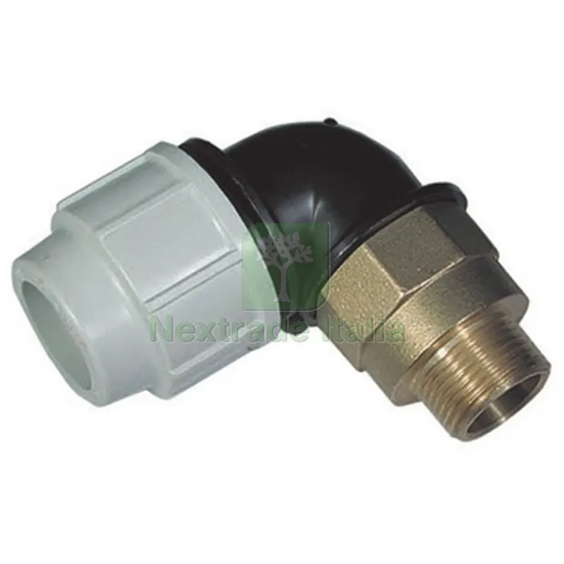 GOMITO A 90° DI TRANSAZIONE IN OTTONE PLASSON 1"1/2 x 50 — Tubi e raccordi — rif. FERX.DIA331-7770-0850