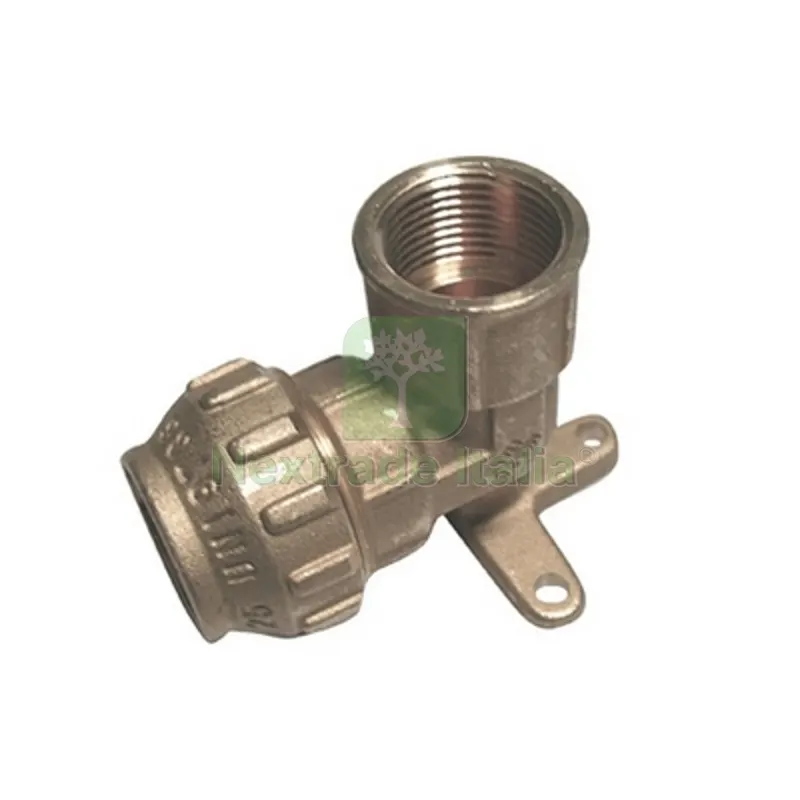 RACCORDO A GOMITO FEMMINA IN OTTONE CON FLANGIA 1" x 32 — Tubi e raccordi — rif. FERX.DIA332-8037F-0632