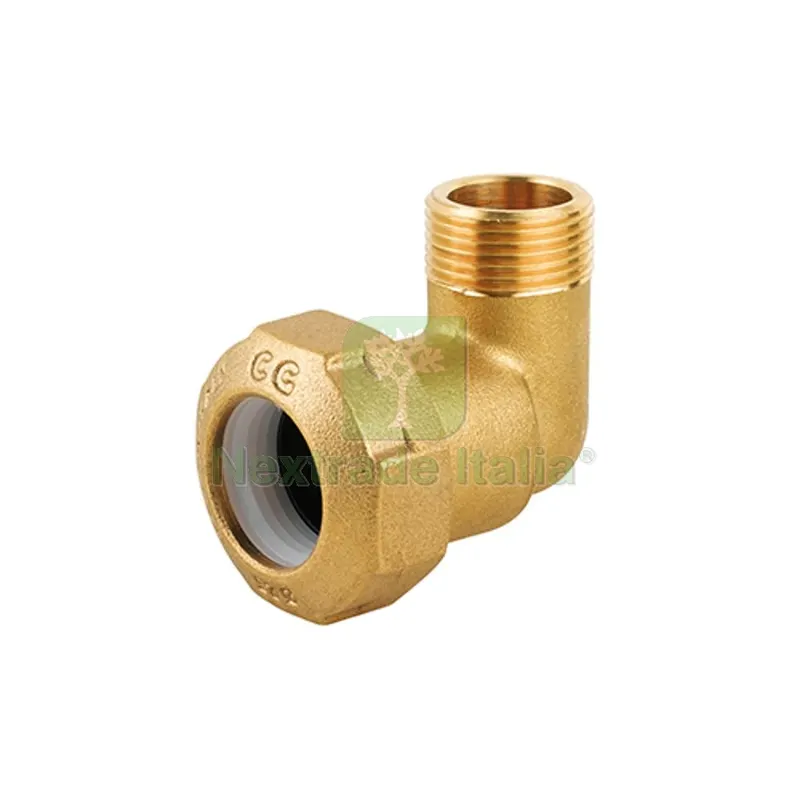 GOMITO MASCHIO IN OTTONE PER TUBO PE 1"1/4 x 40 — Tubi e raccordi — rif. FERX.DIA332-CG004-0740