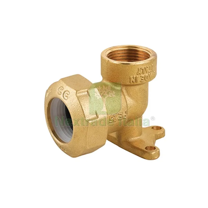 GOMITO FEMMINA CON FLANGIA IN OTTONE PER TUBO PE 3/4x25 — Tubi e raccordi — rif. FERX.DIA332-CG011-0525