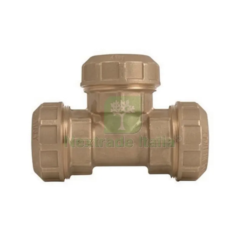 RACCORDO A TEE DOPPIO OTTONE ITAP Diam. 25 — Tubi e raccordi — rif. FERX.DIA332-IP730-25