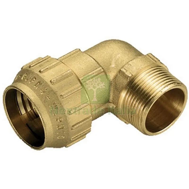 RACCORDO CURVO MASCHIO IN OTTONE TIEMME 3/4" x 25 — Tubi e raccordi — rif. FERX.DIA332-T3464CR-0525