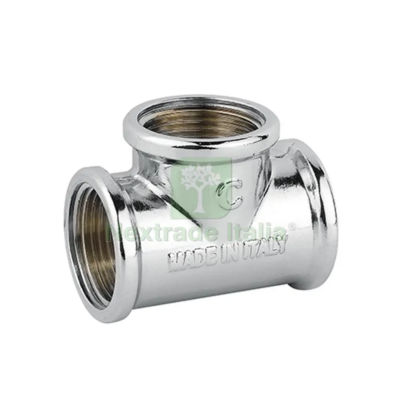 5PZ TEE FFF OTTONE CROMO 1" — Tubi e raccordi — rif. FERX.DIA343-C007-06