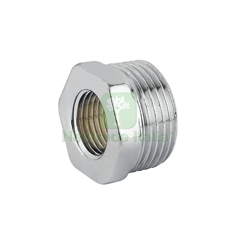 10PZ RIDUZIONE ESAGONALE MF OTTONE CROMO 3/8" x 1/4" — Tubi e raccordi — rif. FERX.DIA343-C018-0302