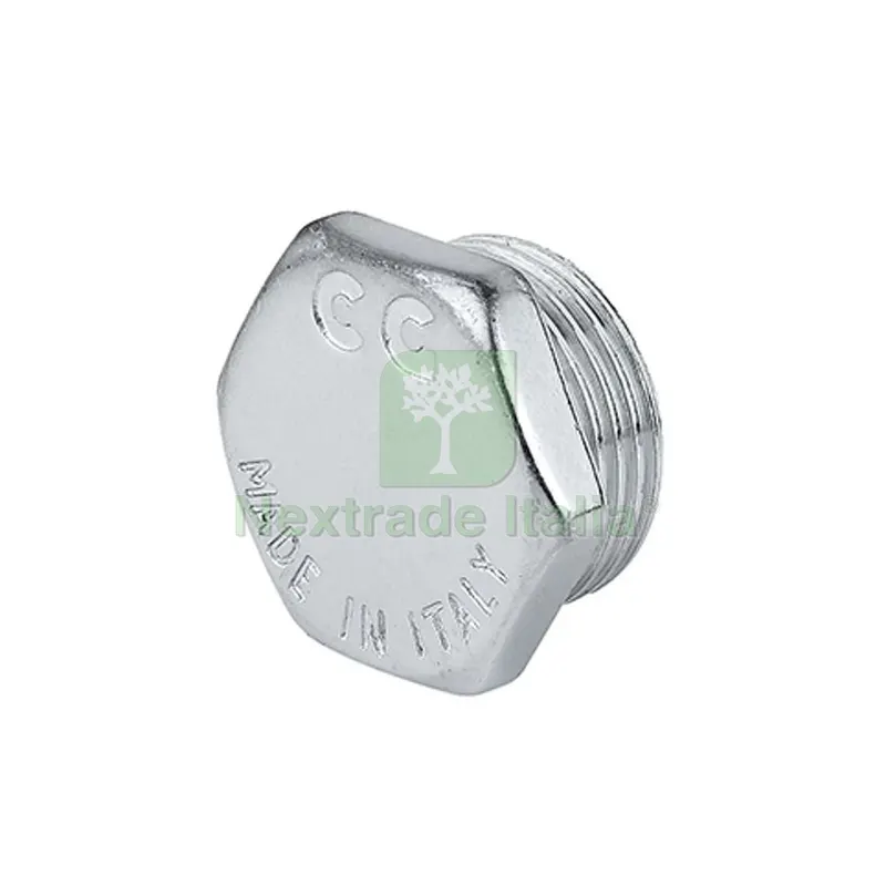 10PZ TAPPO MASCHIO CON ESAGONO OTTONE CROMO 1" — Scarichi e sifoni — rif. FERX.DIA343-C020-06