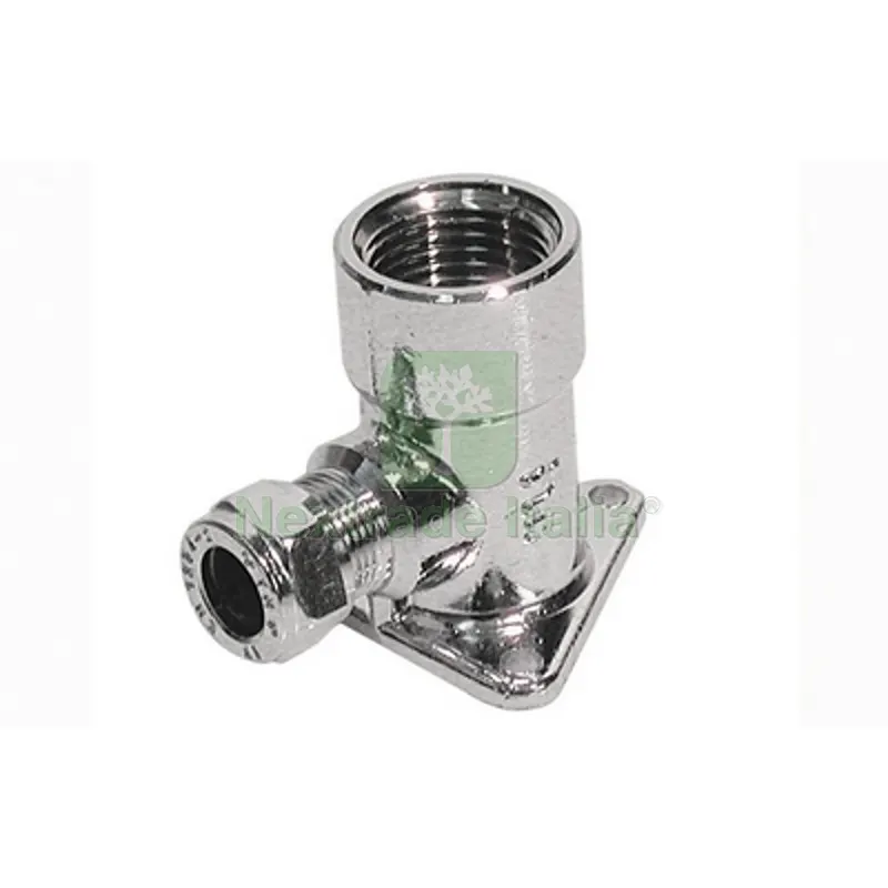 GOMITO A 90° CON FLANGIA CROMATO Diam. 12 x 1/2 — Tubi e raccordi — rif. FERX.DIA343-T1106-0412