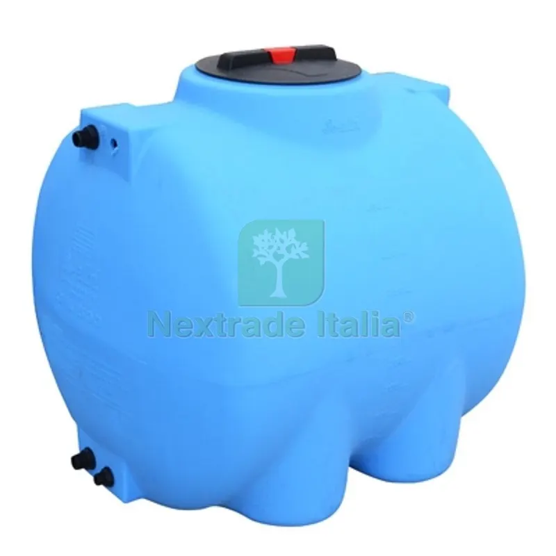 SERBATOIO IN POLIETILENE FUORI TERRA AZZURRO ORIZZONTALE 300lt - cm HxL 77.5x79 — Teli e film di protezione — rif. FERX.DIA349-ECHL-0300