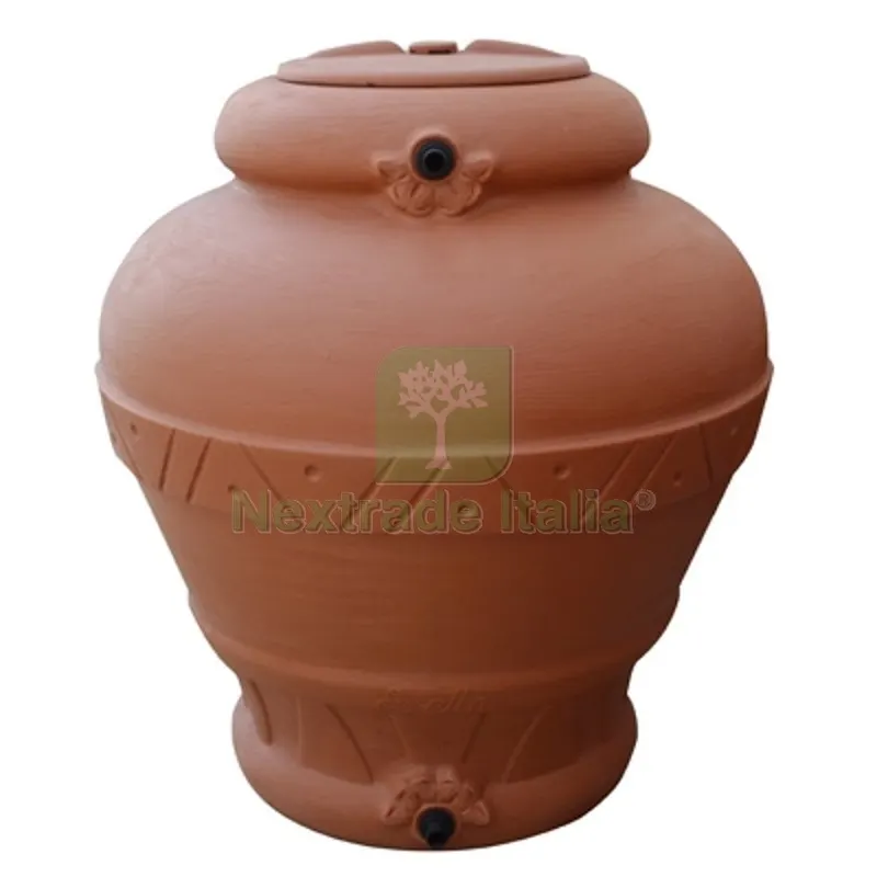 SERBATOIO IN POLIETILENE FUORI TERRA MOD. TERRA COTTA 500lt - cm DMxH 102x114 — Teli e film di protezione — rif. FERX.DIA349-EJAR-0500