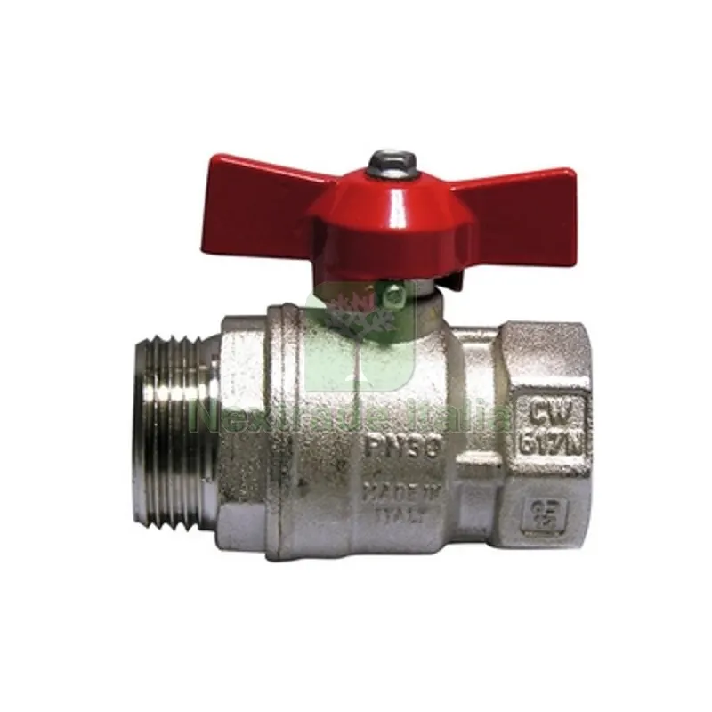 VALVOLA A SFERA MF CON FARFALLA LEVA ROSSA 1/2" (DN 15) 30 bar / 435 psi — Rubinetti e valvole — rif. FERX.DIA354-103R-04