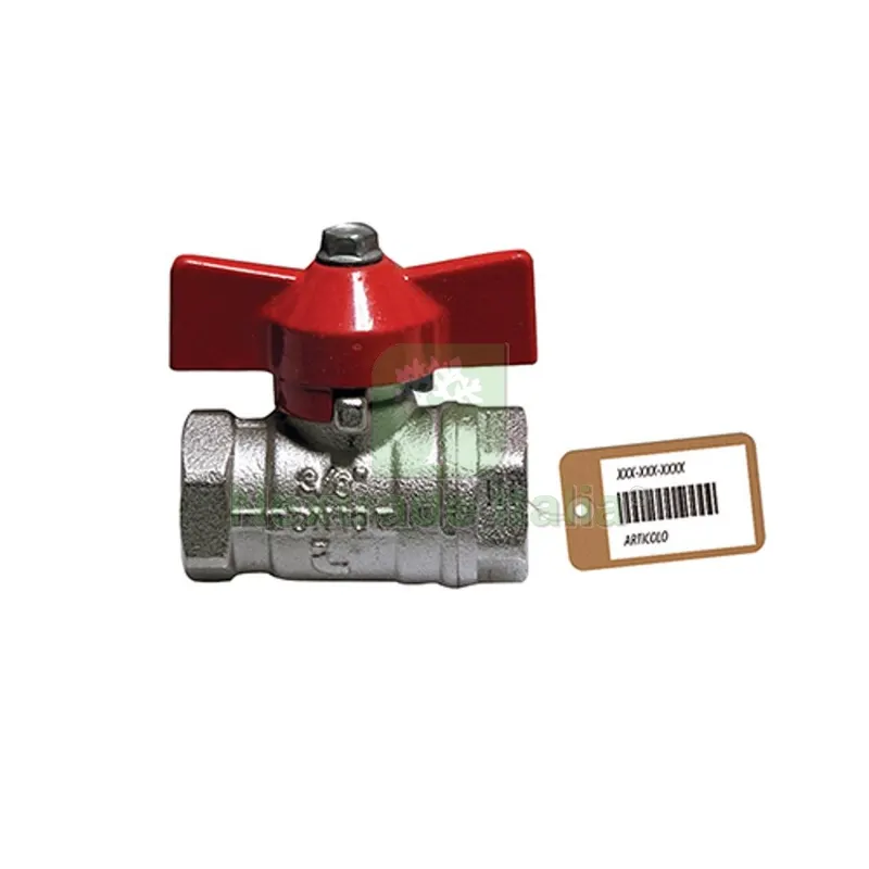VALVOLA A SFERA FF CON FARFALLA F-BRICO 1/2" DN 15 PN 64 — Rubinetti e valvole — rif. FERX.DIA354-104F-04 VALVOLA A SFERA FF CON FARFALLA F-BRICO 1/2" DN 15 PN 64 — Rubinetti e valvole — rif. FERX.DIA354-104F-04