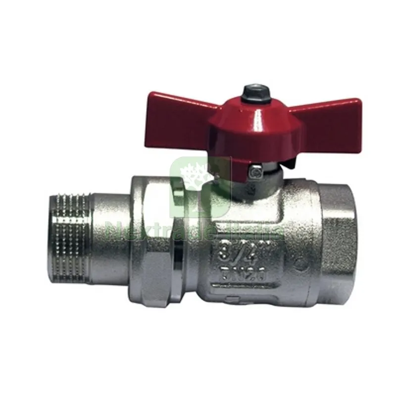 VALVOLA A SFERA MF CON BOCCHETTONE E FARFALLA LEVA ROSSA 1" (DN 25) 40 bar / 580 psi — Rubinetti e valvole — rif. FERX.DIA354-105R-06 VALVOLA A SFERA MF CON BOCCHETTONE E FARFALLA LEVA ROSSA 1" (DN 25) 40 bar / 580 psi — Rubinetti e valvole — rif. FERX.DIA354-105R-06