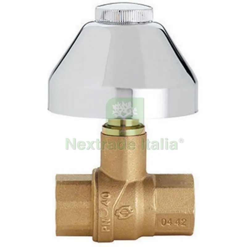 VALVOLA A SFERA DA INCASSO FF CON CAPPUCCIO E CAMPANA CROMATI 1/2" DN 15 PN 40 — Rubinetti e valvole — rif. FERX.DIA354-5002-04 VALVOLA A SFERA DA INCASSO FF CON CAPPUCCIO E CAMPANA CROMATI 1/2" DN 15 PN 40 — Rubinetti e valvole — rif. FERX.DIA354-5002-04