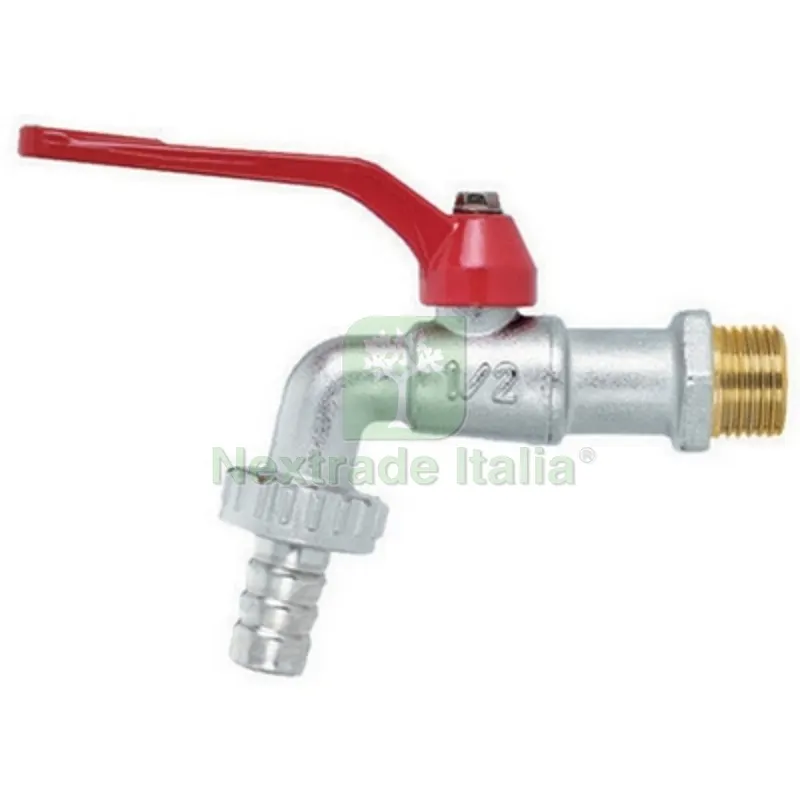 RUBINETTO A SFERA CON PORTAGOMMA E LEVA ROSSA 3/4" DN 12 PN 15 — Tubi e raccordi — rif. FERX.DIA354-5010-05