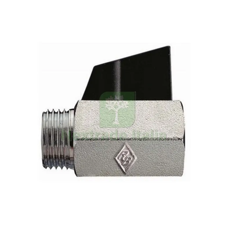 Valvola Minisfera Filettatura MF Sabbiata e Cromata con Maniglia 1/2" DN 15 PN 10 — Maniglie e pomelli — rif. FERX.DIA354-R3831-04
