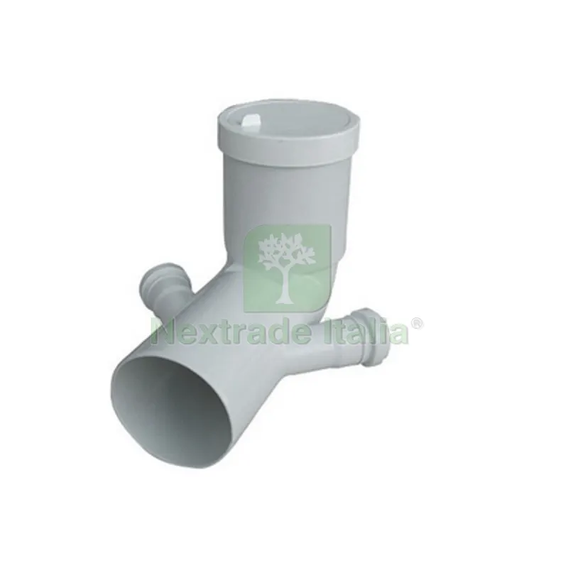 Curva Bianca WC Prolungata Attacco Bicchiere Doppio Valsir Diam. 110 / 50 — Casalinghi e organizzazione — rif. FERX.DIA360-549-003