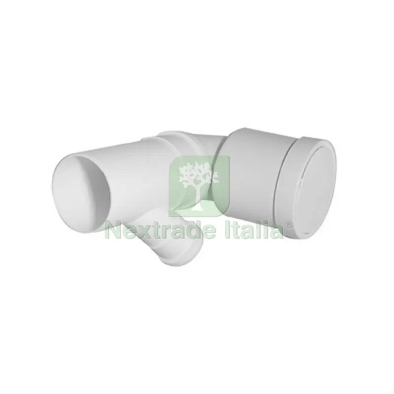 CURVA BIANCA WC PROLUNGATA ATTACCO ORIENTABILE DX-SX VALSIR Diam. 90/40 — Interruttori e prese — rif. FERX.DIA360-599A-243