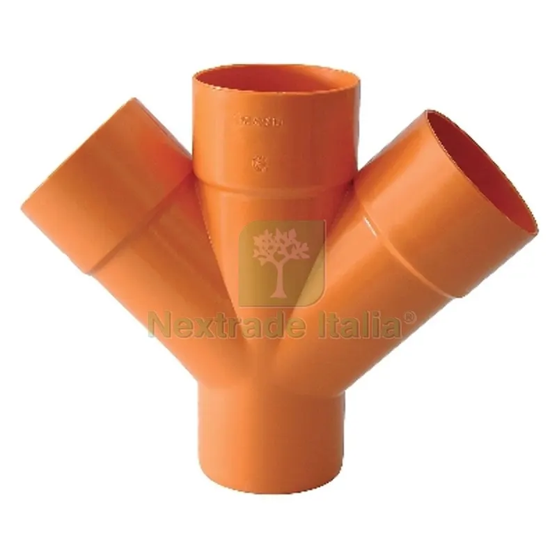 DERIVAZIONE DOPPIA 45° ARANCIO Diam. 125 — Irrigazione — rif. FERX.DIA362-BD-125