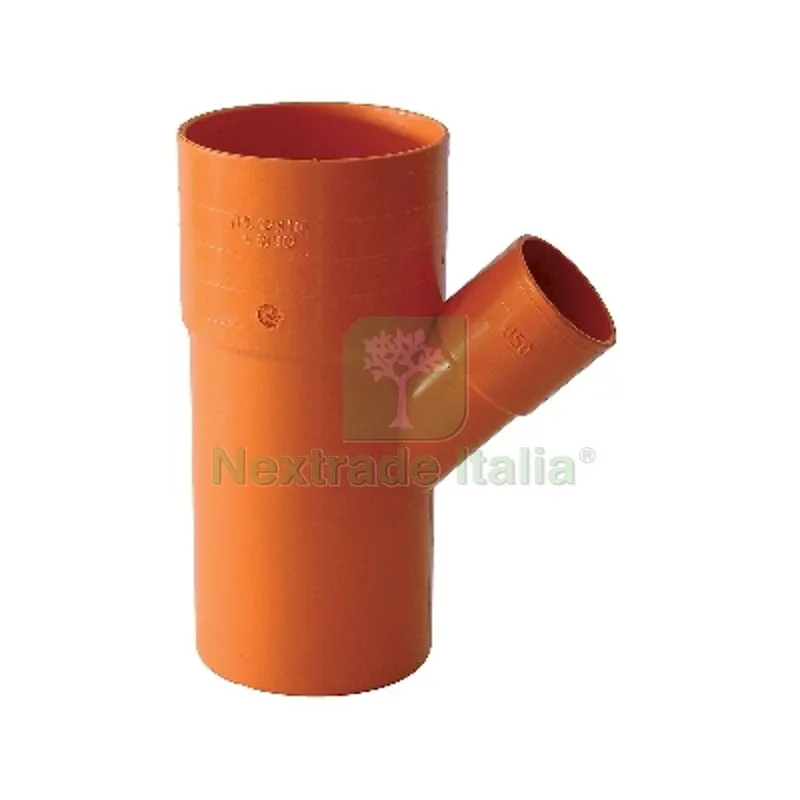 DERIVAZIONE 45° RIDOTTE IN PVC ARANCIO Diam. 125 x 63 — Irrigazione — rif. FERX.DIA362-BR-125063