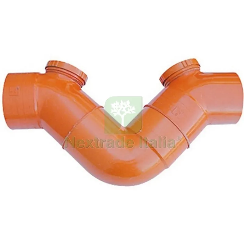 SIFONE ORIZZONTALE 2 TAPPI IN PVC ARANCIO Diam. 140 — Scarichi e sifoni — rif. FERX.DIA362-SFO-140 SIFONE ORIZZONTALE 2 TAPPI IN PVC ARANCIO Diam. 140 — Scarichi e sifoni — rif. FERX.DIA362-SFO-140