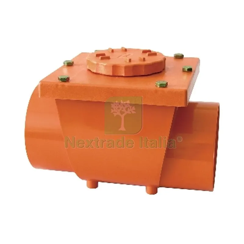 VALVOLA ANTIRIFLUSSO IN PVC ARANCIO MF Diam. 100 — Rubinetti e valvole — rif. FERX.DIA362-VA-100