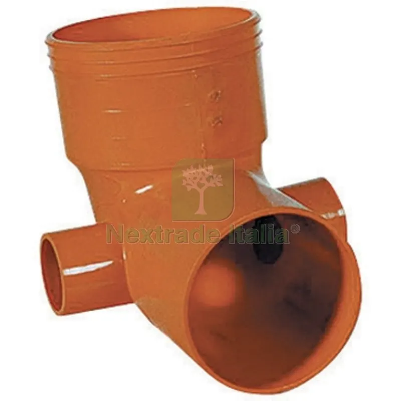 CURVA WC 2 ATTACCHI IN PVC ARANCIO Diam. 100 att. Diam. 50 — Tubi e raccordi — rif. FERX.DIA362-WC250