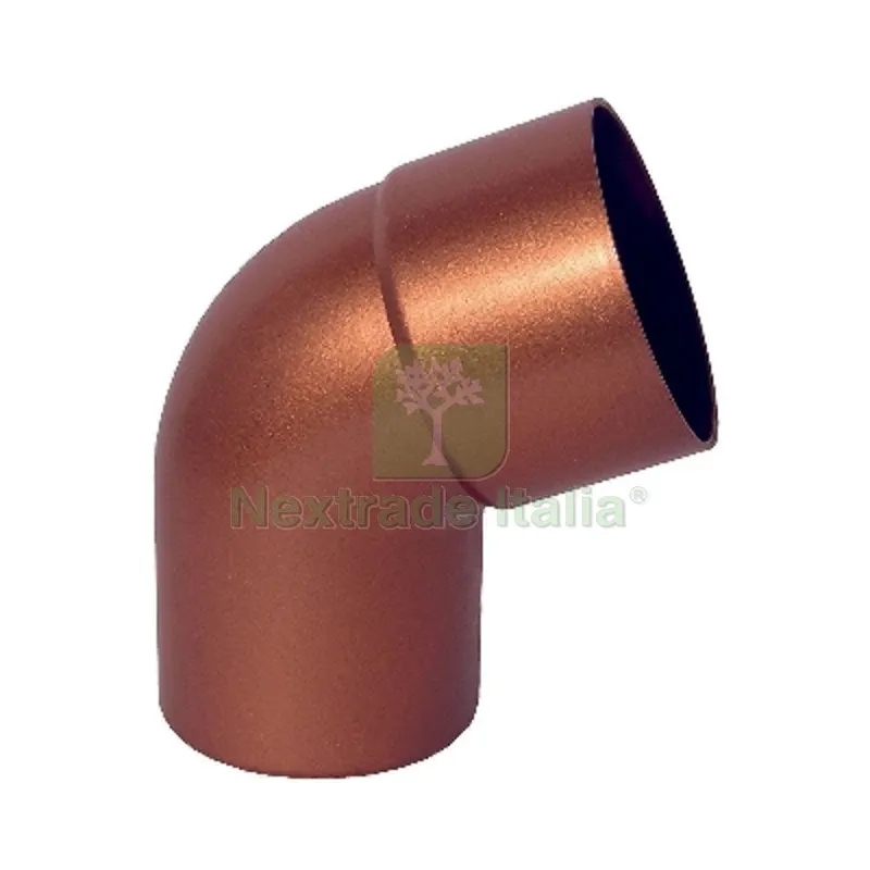 CURVA PLUVIALE 67° Diam.80 - Rame rosso — Tubi e raccordi — rif. FERX.DIA364-125-080