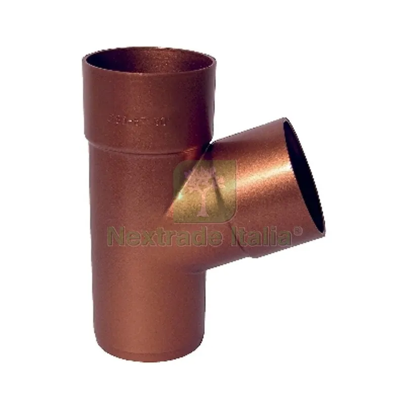 BRAGA PLUVIALE 67° Diam. 80 - Rame rosso — Tubi e raccordi — rif. FERX.DIA364-130-080