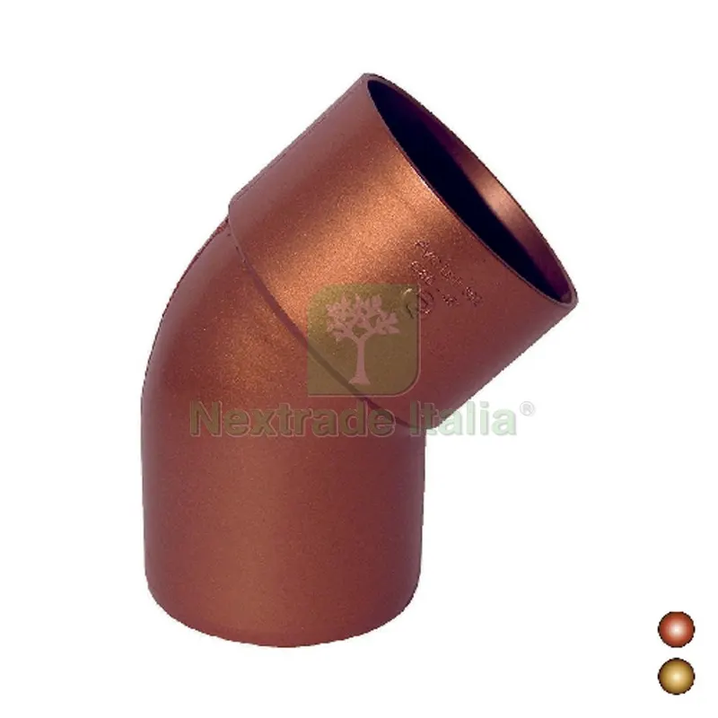 CURVA PLUVIALE 45° Diam. 100 - Rame rosso — Tubi e raccordi — rif. FERX.DIA364-GCAA-100RR CURVA PLUVIALE 45° Diam. 100 - Rame rosso — Tubi e raccordi — rif. FERX.DIA364-GCAA-100RR