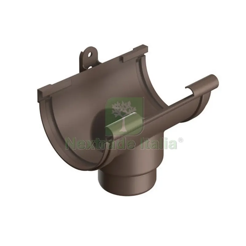 GIUNTO CON SCARICO PER CANALE DI GRONDA D. 80-100 Ramato — Tubi e raccordi — rif. FERX.DIA364-TGSN-R GIUNTO CON SCARICO PER CANALE DI GRONDA D. 80-100 Ramato — Tubi e raccordi — rif. FERX.DIA364-TGSN-R