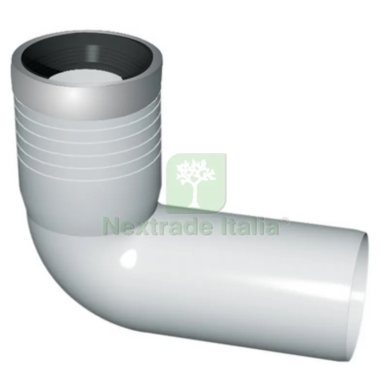Curva WC Prolungata con Guarnizione e Tappo Diam. 110/116 — Guarnizioni e tenute — rif. FERX.DIA365-WCPR-110