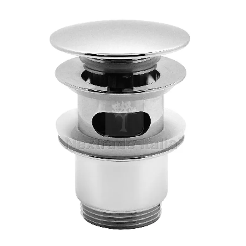 Piletta Lavabo Click-Clack Tappo Tondo con Troppo Pieno LUX 1" 1/4 — Scarichi e sifoni — rif. FERX.DIA370-2401