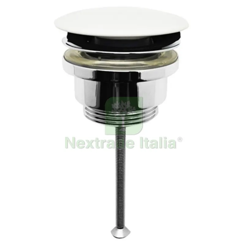 PILETTA LAVABO CLICK-CLACK TAPPO TONDO IN CERAMICA BIANCO 1"1/4 — Scarichi e sifoni — rif. FERX.DIA370-2406