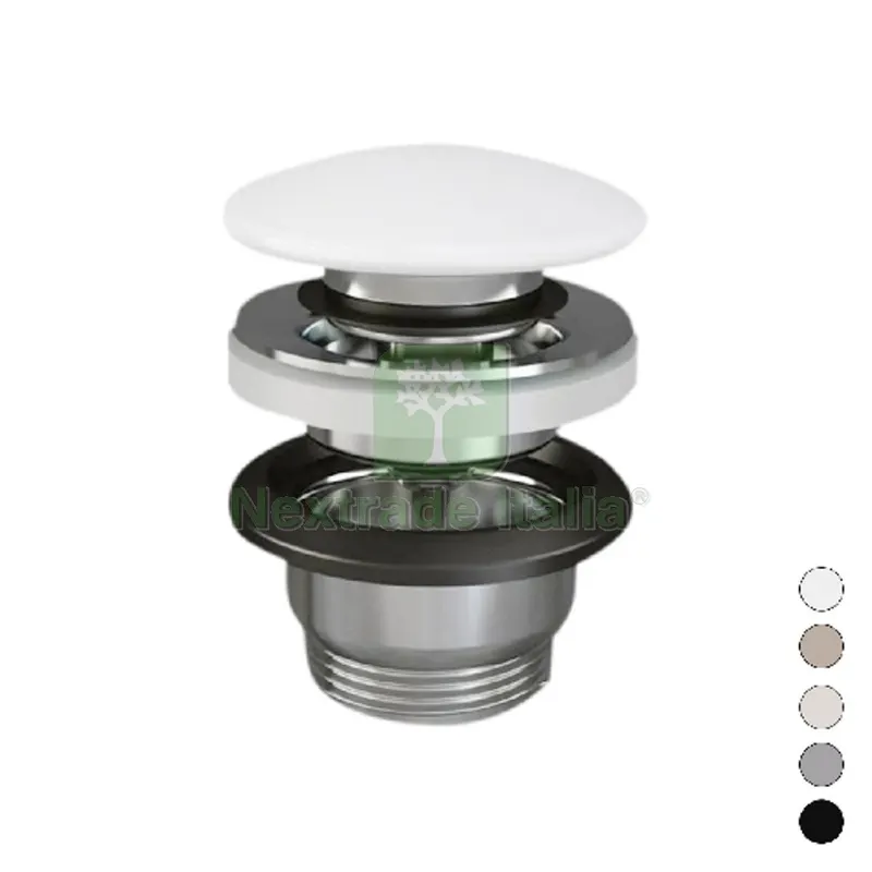 PILETTA LAVABO CLICK CLACK FEELING SENZA TROPPO PIENO Tappo Grigio Opaco — Scarichi e sifoni — rif. FERX.DIA370-24122-GM