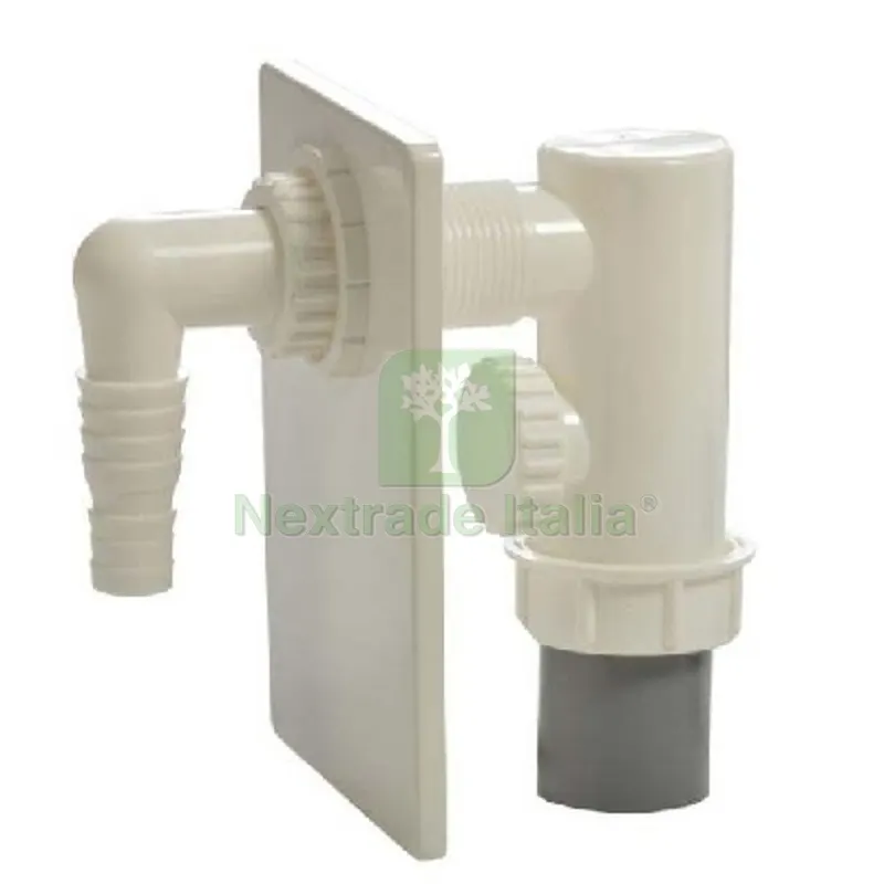 SIFONE INCASSO LAVATRICE IN PP - CON PIASTRA ABS D. 40 — Scarichi e sifoni — rif. FERX.DIA370-N105 SIFONE INCASSO LAVATRICE IN PP - CON PIASTRA ABS D. 40 — Scarichi e sifoni — rif. FERX.DIA370-N105