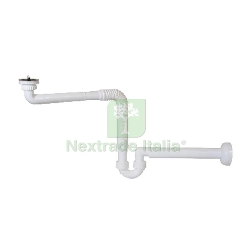 Sifone in PP Crea Spazio AD "S" per Lavabo Senza Piletta 1"1/4 - Uscita D. 40 mm — Scarichi e sifoni — rif. FERX.DIA370-N358-SP07