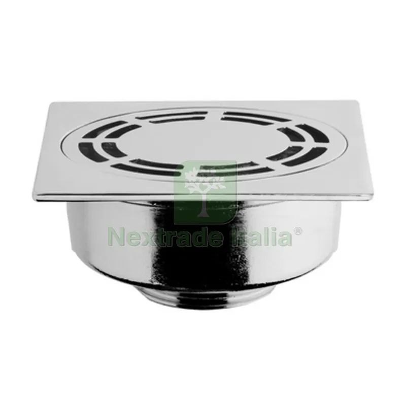 2PZ Piletta Pavimento Ottone con Griglia Quadra 1" 1/4 — Scarichi e sifoni — rif. FERX.DIA370-T62A-4055