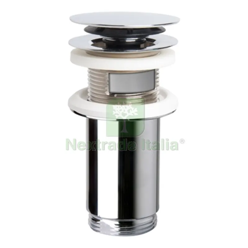 Piletta "clicker 4S" Ottone Cromo con Troppo Pieno Diam. 63 x 1"1/4 — Scarichi e sifoni — rif. FERX.DIA370-T7533-3705