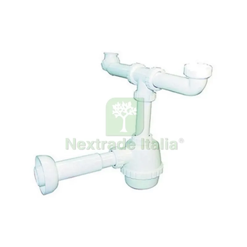 Sifone PVC 2 VIE S / Piletta per Porcellana con Canotto 1"1/4 — Scarichi e sifoni — rif. FERX.DIA371-301 Sifone PVC 2 VIE S / Piletta per Porcellana con Canotto 1"1/4 — Scarichi e sifoni — rif. FERX.DIA371-301