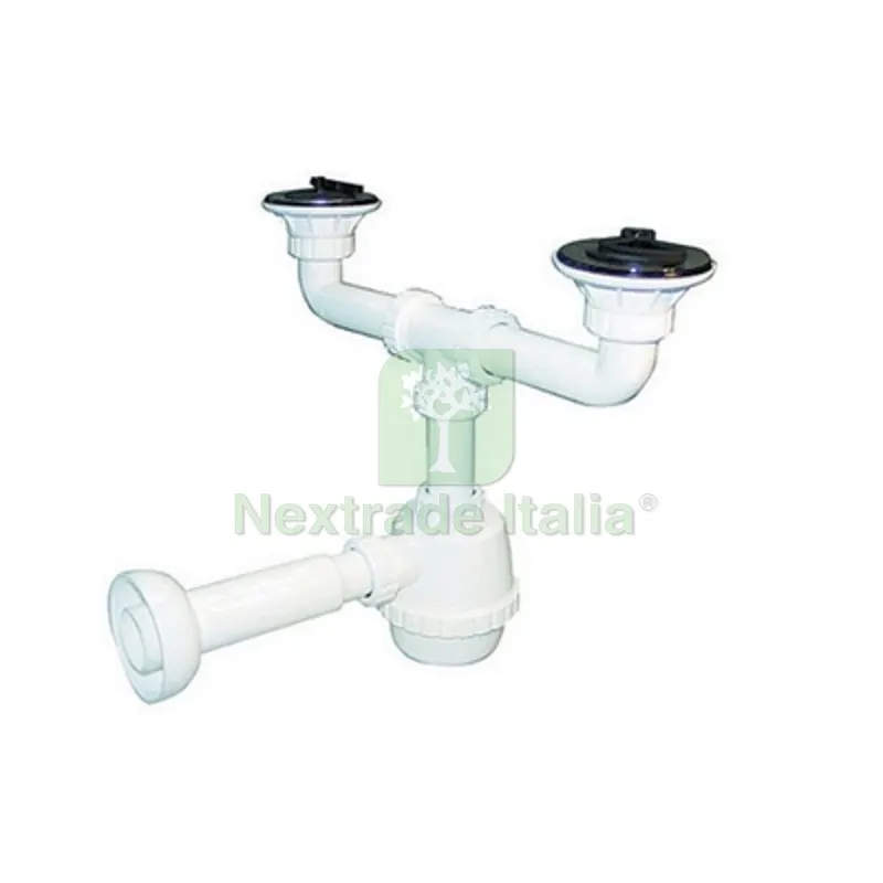 Sifone PVC 2 VIE C / Piletta per Porcellana con Canotto 1"1/4 — Scarichi e sifoni — rif. FERX.DIA371-303 Sifone PVC 2 VIE C / Piletta per Porcellana con Canotto 1"1/4 — Scarichi e sifoni — rif. FERX.DIA371-303