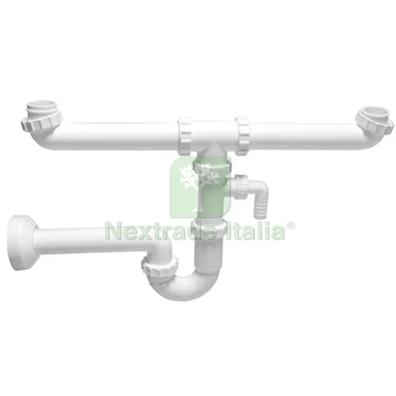 SIFONE PER LAVELLI A 2 VIE CON ATTACCO LAVATRICE 1" 1/2 Diam.40 — Scarichi e sifoni — rif. FERX.DIA371-3123 SIFONE PER LAVELLI A 2 VIE CON ATTACCO LAVATRICE 1" 1/2 Diam.40 — Scarichi e sifoni — rif. FERX.DIA371-3123