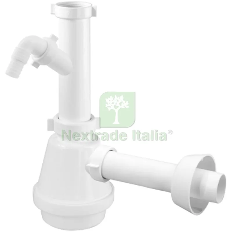 Sifone per Lavello Magnum 1 Via con Attacco Lavatrice 1" 1/2 — Sanitari e ceramiche — rif. FERX.DIA371-3263