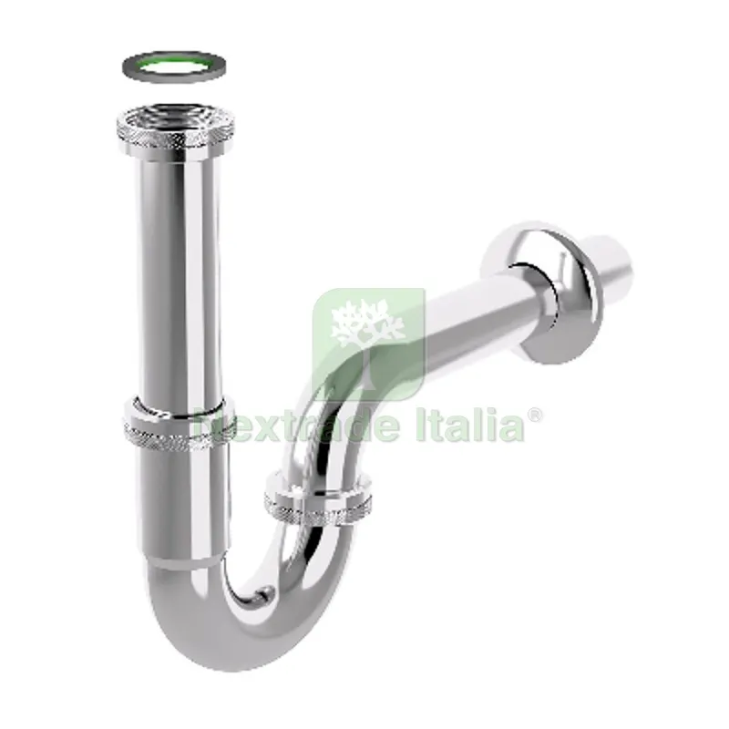 Sifone a P in Acciaio Tubular Inox Cromato 1"1/4 x 32 mm — Scarichi e sifoni — rif. FERX.DIA371-B0220ZX
