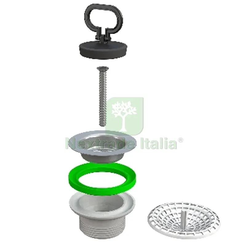 PILETTA TRADIZIONALE BASSA PER LAVELLO CUCINA "SIMPLEX" 1"1/2 — Scarichi e sifoni — rif. FERX.DIA371-B1910MG