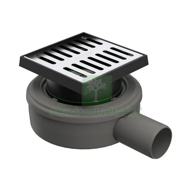 PILETTA SCARICO MICRODRAIN PAVIMENTO Scarico D. 40 mm 10x10cm — Scarichi e sifoni — rif. FERX.DIA371-B60461IX-4010