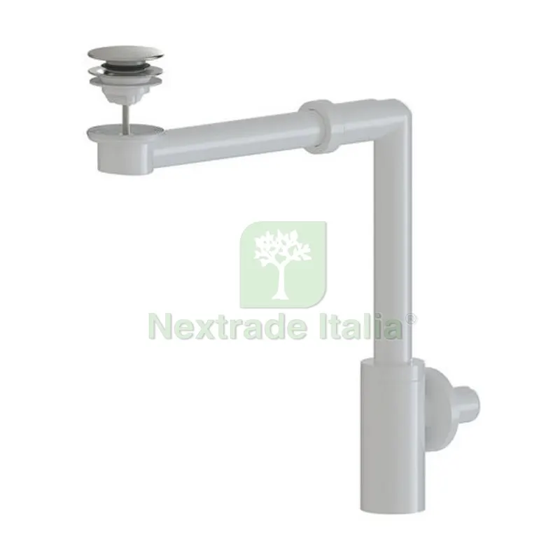 Sifone Salvaspazio per Lavabo in ABS con Piletta Click Clack Minimal D. 32 Bianco Opaco — Scarichi e sifoni — rif. FERX.DIA371-F1502-BO Sifone Salvaspazio per Lavabo in ABS con Piletta Click Clack Minimal D. 32 Bianco Opaco — Scarichi e sifoni — rif. FERX.DIA371-F1502-BO