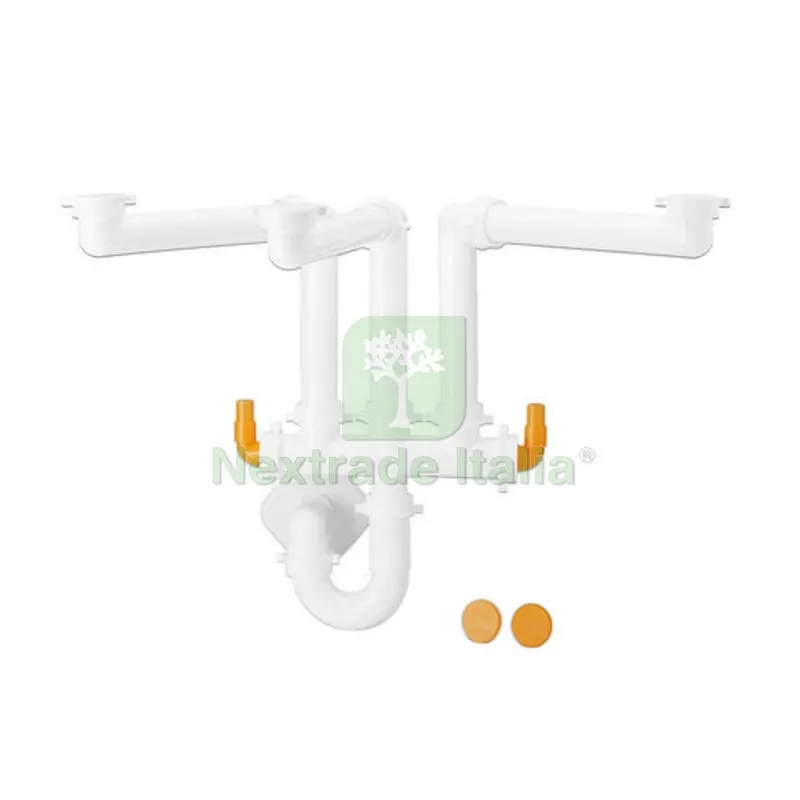 SIFONE SALVASPAZIO PER LAVELLI A 3 VASCHE 1"1/2 D. 40 mm Bianco — Scarichi e sifoni — rif. FERX.DIA371-L91273-18 SIFONE SALVASPAZIO PER LAVELLI A 3 VASCHE 1"1/2 D. 40 mm Bianco — Scarichi e sifoni — rif. FERX.DIA371-L91273-18