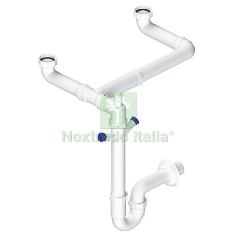 Sifone Autopulente a 2 VIE e 2 Attacchi Lavastoviglie Uscita DN40 — Cucina e coltelleria — rif. FERX.DIA371-M359 Sifone Autopulente a 2 VIE e 2 Attacchi Lavastoviglie Uscita DN40 — Cucina e coltelleria — rif. FERX.DIA371-M359