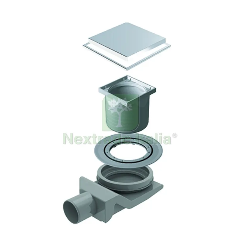 CANALINA SCARICO DOCCIA QUADRATA STANDARD 10x10 — Scarichi e sifoni — rif. FERX.DIA371-P1804-10 CANALINA SCARICO DOCCIA QUADRATA STANDARD 10x10 — Scarichi e sifoni — rif. FERX.DIA371-P1804-10