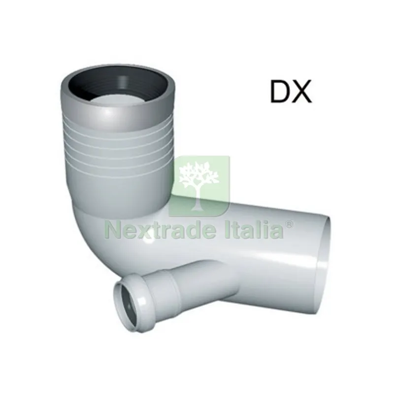 Curva WC Prolungata 1 Attacco con Guarnizione e Tappo D. 110-116-50 SX — Guarnizioni e tenute — rif. FERX.DIA371-RCWP1-11050S